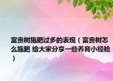 富貴樹施肥過多的表現(xiàn)（富貴樹怎么施肥 給大家分享一些養(yǎng)育小經(jīng)驗(yàn)）