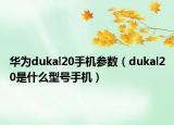 華為dukal20手機參數(shù)（dukal20是什么型號手機）
