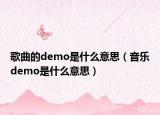 歌曲的demo是什么意思（音樂demo是什么意思）