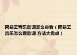網(wǎng)易云音樂歌詞怎么查看（網(wǎng)易云音樂怎么看歌詞 方法大盤點）