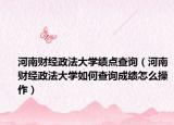 河南財經(jīng)政法大學(xué)績點查詢（河南財經(jīng)政法大學(xué)如何查詢成績怎么操作）