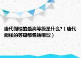 唐代闕樓的最高等級是什么?（唐代闕樓的等級都包括哪些）