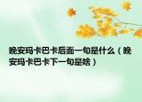 晚安瑪卡巴卡后面一句是什么（晚安瑪卡巴卡下一句是啥）