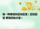 有一種感情叫后知后覺（后知后覺 感情經(jīng)驗分享）