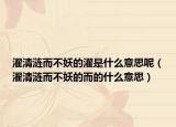 濯清漣而不妖的濯是什么意思呢（濯清漣而不妖的而的什么意思）