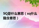 SQ是什么意思（sq什么隱含意思）