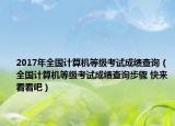 2017年全國計算機等級考試成績查詢（全國計算機等級考試成績查詢步驟 快來看看吧）