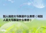 別人說你大馬猴是什么意思（說別人是大馬猴是什么意思）