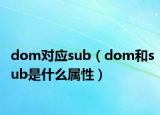 dom對應(yīng)sub（dom和sub是什么屬性）