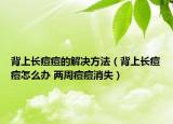 背上長(zhǎng)痘痘的解決方法（背上長(zhǎng)痘痘怎么辦 兩周痘痘消失）