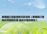 郵儲(chǔ)銀行貸款提前還款流程（郵儲(chǔ)銀行提前還貸如何辦理 具體步驟有哪些）