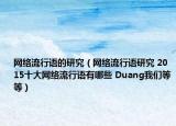 網(wǎng)絡(luò)流行語(yǔ)的研究（網(wǎng)絡(luò)流行語(yǔ)研究 2015十大網(wǎng)絡(luò)流行語(yǔ)有哪些 Duang我們等等）