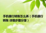 手機銀行轉賬怎么弄（手機銀行轉賬 詳細步驟分享）