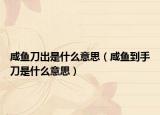 咸魚刀出是什么意思（咸魚到手刀是什么意思）