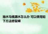 抽水馬桶漏水怎么辦 可以使用如下方法修復(fù)嘛