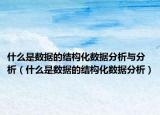 什么是數(shù)據(jù)的結(jié)構(gòu)化數(shù)據(jù)分析與分析（什么是數(shù)據(jù)的結(jié)構(gòu)化數(shù)據(jù)分析）