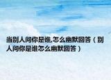 當(dāng)別人問你是誰,怎么幽默回答（別人問你是誰怎么幽默回答）
