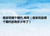 楊家將哪個(gè)朝代,哪年（楊家將是哪個(gè)朝代的有多少年了）