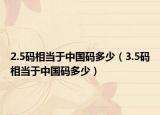 2.5碼相當(dāng)于中國碼多少（3.5碼相當(dāng)于中國碼多少）