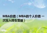 MBA價(jià)值（MBA的個(gè)人價(jià)值 一次投入終生受益）
