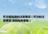 懷孕要知道的注意事項(xiàng)（懷孕的注意事項(xiàng) 準(zhǔn)媽媽來看看）
