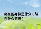 趙東的身份是什么（趙東什么意思）