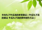 羊肉丸子冬瓜湯的家常做法（冬瓜丸子湯的做法 冬瓜丸子湯的美味制作方法）