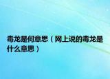 毒龍是何意思（網(wǎng)上說(shuō)的毒龍是什么意思）