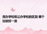 民辦學(xué)校和公辦學(xué)校的區(qū)別 哪個比較好一些