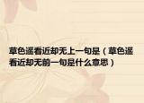草色遙看近卻無(wú)上一句是（草色遙看近卻無(wú)前一句是什么意思）