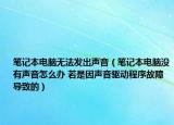 筆記本電腦無法發(fā)出聲音（筆記本電腦沒有聲音怎么辦 若是因聲音驅(qū)動程序故障導致的）
