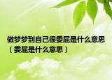 做夢夢到自己很委屈是什么意思（委屈是什么意思）