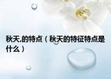 秋天,的特點（秋天的特征特點是什么）