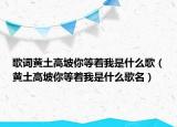 歌詞黃土高坡你等著我是什么歌（黃土高坡你等著我是什么歌名）
