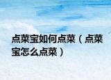 點菜寶如何點菜（點菜寶怎么點菜）