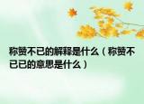 稱(chēng)贊不已的解釋是什么（稱(chēng)贊不已已的意思是什么）