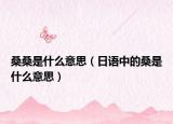 桑桑是什么意思（日語(yǔ)中的桑是什么意思）
