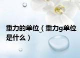 重力的單位（重力g單位是什么）