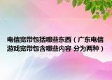 電信寬帶包括哪些東西（廣東電信游戲?qū)拵О男﹥?nèi)容 分為兩種）