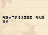 阿娜爾罕蒙語(yǔ)什么意思（阿如娜 蒙語(yǔ)）