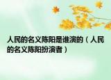 人民的名義陳陽(yáng)是誰(shuí)演的（人民的名義陳陽(yáng)扮演者）