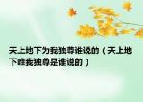 天上地下為我獨(dú)尊誰說的（天上地下唯我獨(dú)尊是誰說的）