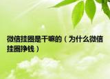 微信掛圈是干嘛的（為什么微信掛圈掙錢）