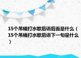 15個吊桶打水歇后語后面是什么（15個吊桶打水歇后語下一句是什么）