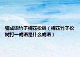 猜成語(yǔ)竹子梅花松樹（梅花竹子松樹打一成語(yǔ)是什么成語(yǔ)）