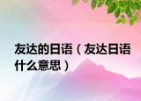 友達的日語（友達日語什么意思）