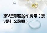 京V是哪里的車牌號（京v是什么牌照）