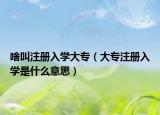 啥叫注冊入學(xué)大專（大專注冊入學(xué)是什么意思）