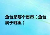魚(yú)臺(tái)是哪個(gè)省市（魚(yú)臺(tái)屬于哪里）
