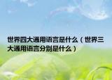 世界四大通用語(yǔ)言是什么（世界三大通用語(yǔ)言分別是什么）